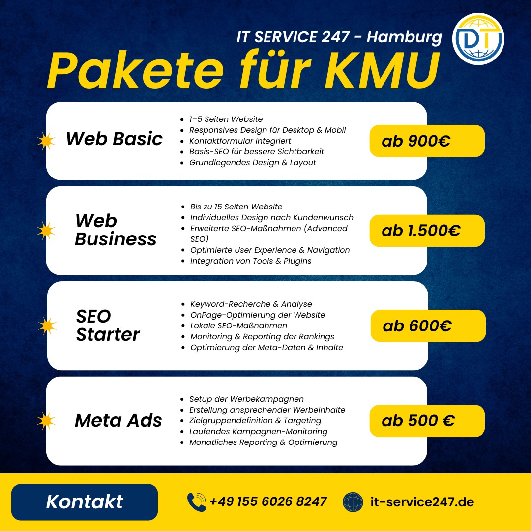 Preistabelle – Webdesign SEO Meta Ads KMU Deutschland